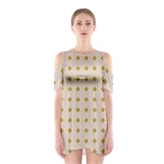 Pattern Background Retro Shoulder Cutout One Piece by Simbadda