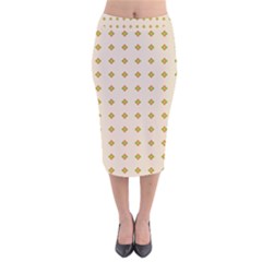 Pattern Background Retro Velvet Midi Pencil Skirt