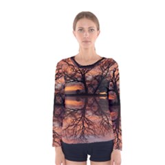 Aurora Sunset Sun Landscape Women s Long Sleeve Tee