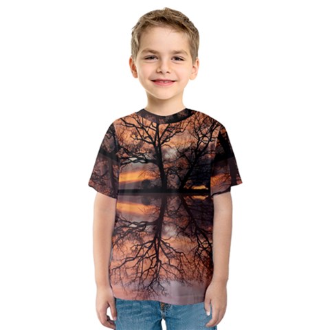 Aurora Sunset Sun Landscape Kids  Sport Mesh Tee by Simbadda