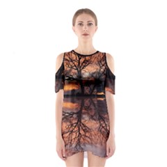 Aurora Sunset Sun Landscape Shoulder Cutout One Piece by Simbadda