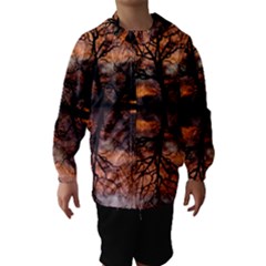 Aurora Sunset Sun Landscape Hooded Wind Breaker (kids) by Simbadda