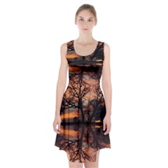 Aurora Sunset Sun Landscape Racerback Midi Dress by Simbadda