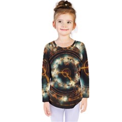 Science Fiction Energy Background Kids  Long Sleeve Tee