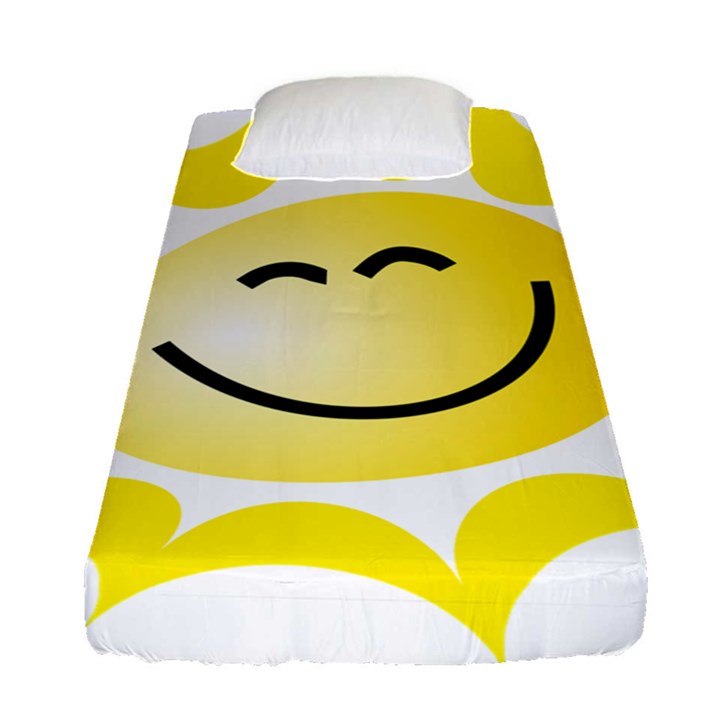 The Sun A Smile The Rays Yellow Fitted Sheet (Single Size)