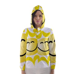 The Sun A Smile The Rays Yellow Hooded Wind Breaker (women) by Simbadda