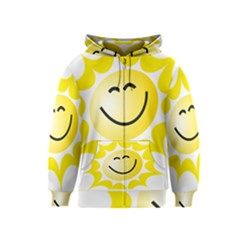 The Sun A Smile The Rays Yellow Kids  Zipper Hoodie