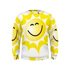 The Sun A Smile The Rays Yellow Kids  Sweatshirt by Simbadda