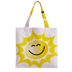 The Sun A Smile The Rays Yellow Zipper Grocery Tote Bag by Simbadda