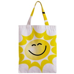 The Sun A Smile The Rays Yellow Zipper Classic Tote Bag by Simbadda