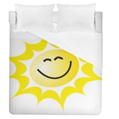 The Sun A Smile The Rays Yellow Duvet Cover (queen Size) by Simbadda