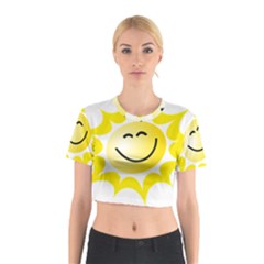 The Sun A Smile The Rays Yellow Cotton Crop Top by Simbadda