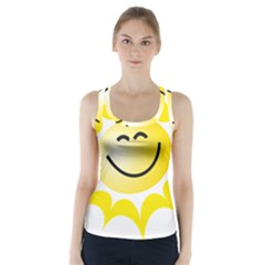 The Sun A Smile The Rays Yellow Racer Back Sports Top by Simbadda