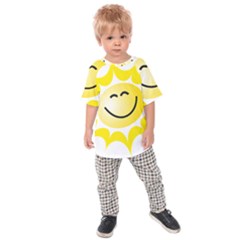 The Sun A Smile The Rays Yellow Kids  Raglan Tee