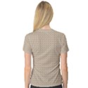 Pattern Ornament Brown Background Women s V-Neck Sport Mesh Tee View2