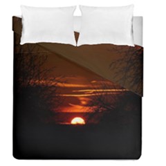 Sunset Sun Fireball Setting Sun Duvet Cover Double Side (queen Size) by Simbadda