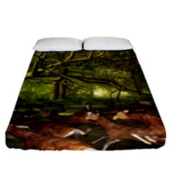 Red Deer Deer Roe Deer Antler Fitted Sheet (king Size) by Simbadda