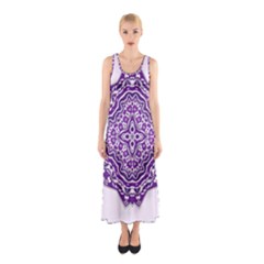 Mandala Purple Mandalas Balance Sleeveless Maxi Dress