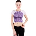 Mandala Purple Mandalas Balance Crew Neck Crop Top View1