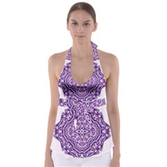 Mandala Purple Mandalas Balance Babydoll Tankini Top by Simbadda