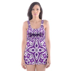 Mandala Purple Mandalas Balance Skater Dress Swimsuit by Simbadda