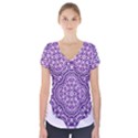 Mandala Purple Mandalas Balance Short Sleeve Front Detail Top View1