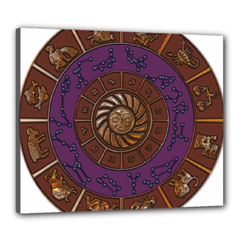 Zodiak Zodiac Sign Metallizer Art Canvas 24  X 20  by Simbadda