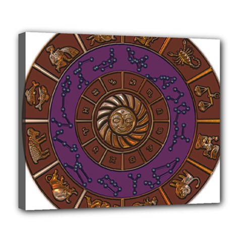 Zodiak Zodiac Sign Metallizer Art Deluxe Canvas 24  X 20   by Simbadda