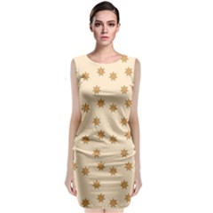 Pattern Gingerbread Star Classic Sleeveless Midi Dress by Simbadda