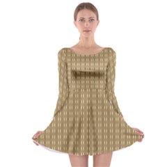 Pattern Background Brown Lines Long Sleeve Skater Dress by Simbadda