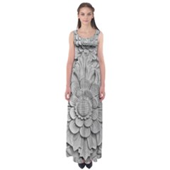 Pattern Motif Decor Empire Waist Maxi Dress by Simbadda