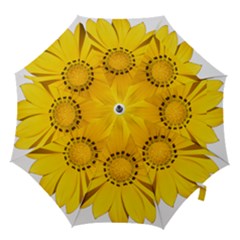 Transparent Flower Summer Yellow Hook Handle Umbrellas (medium) by Simbadda