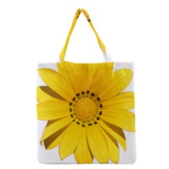 Transparent Flower Summer Yellow Grocery Tote Bag by Simbadda