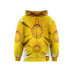 Transparent Flower Summer Yellow Kids  Zipper Hoodie by Simbadda