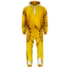 Transparent Flower Summer Yellow Hooded Jumpsuit (men) 