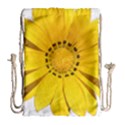 Transparent Flower Summer Yellow Drawstring Bag (Large) View1