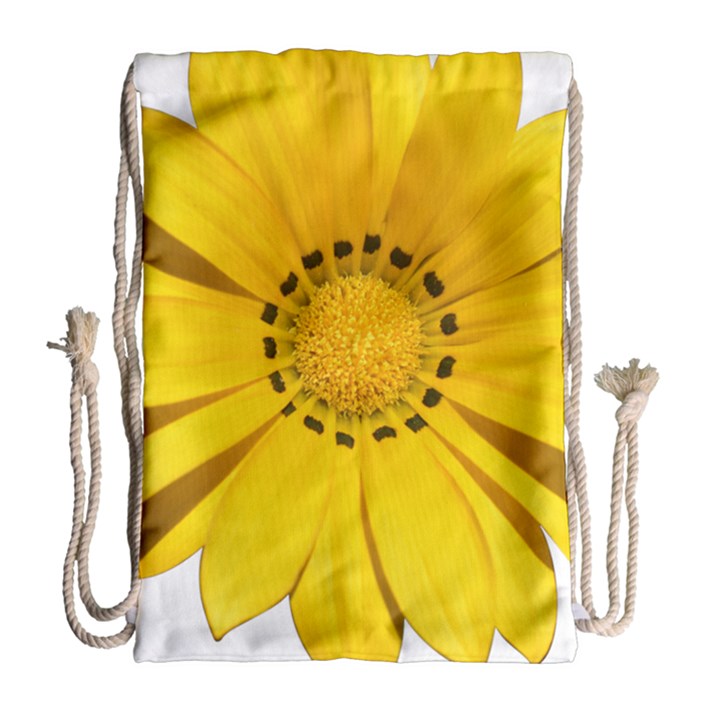 Transparent Flower Summer Yellow Drawstring Bag (Large)