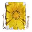 Transparent Flower Summer Yellow Drawstring Bag (Large) View2