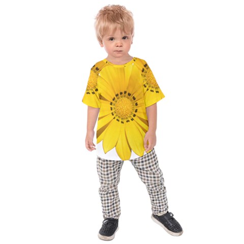 Transparent Flower Summer Yellow Kids  Raglan Tee by Simbadda