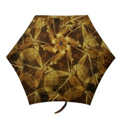 Leaves Autumn Texture Brown Mini Folding Umbrellas by Simbadda