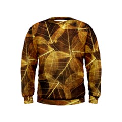 Leaves Autumn Texture Brown Kids  Sweatshirt