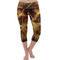 Leaves Autumn Texture Brown Capri Yoga Leggings View1