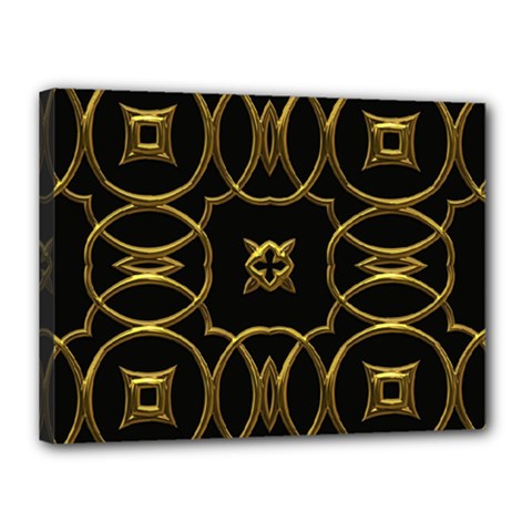 Black And Gold Pattern Elegant Geometric Design Canvas 16  X 12  by yoursparklingshop