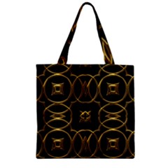 Black And Gold Pattern Elegant Geometric Design Zipper Grocery Tote Bag by yoursparklingshop