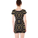 Black And Gold Pattern Elegant Geometric Design Short Sleeve Bodycon Dress View2