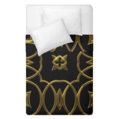 Black And Gold Pattern Elegant Geometric Design Duvet Cover Double Side (single Size) by yoursparklingshop