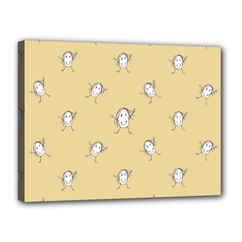 Happy Character Kids Motif Pattern Canvas 16  X 12  by dflcprints