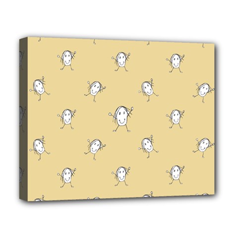 Happy Character Kids Motif Pattern Deluxe Canvas 20  X 16   by dflcprints