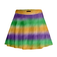 Mardi Gras Strip Tie Die Mini Flare Skirt by PhotoNOLA