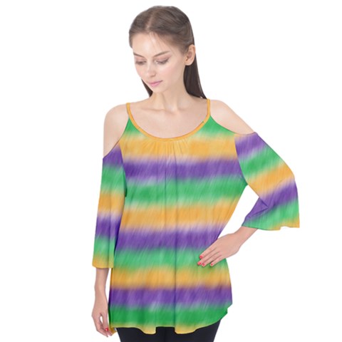 Mardi Gras Strip Tie Die Flutter Tees by PhotoNOLA